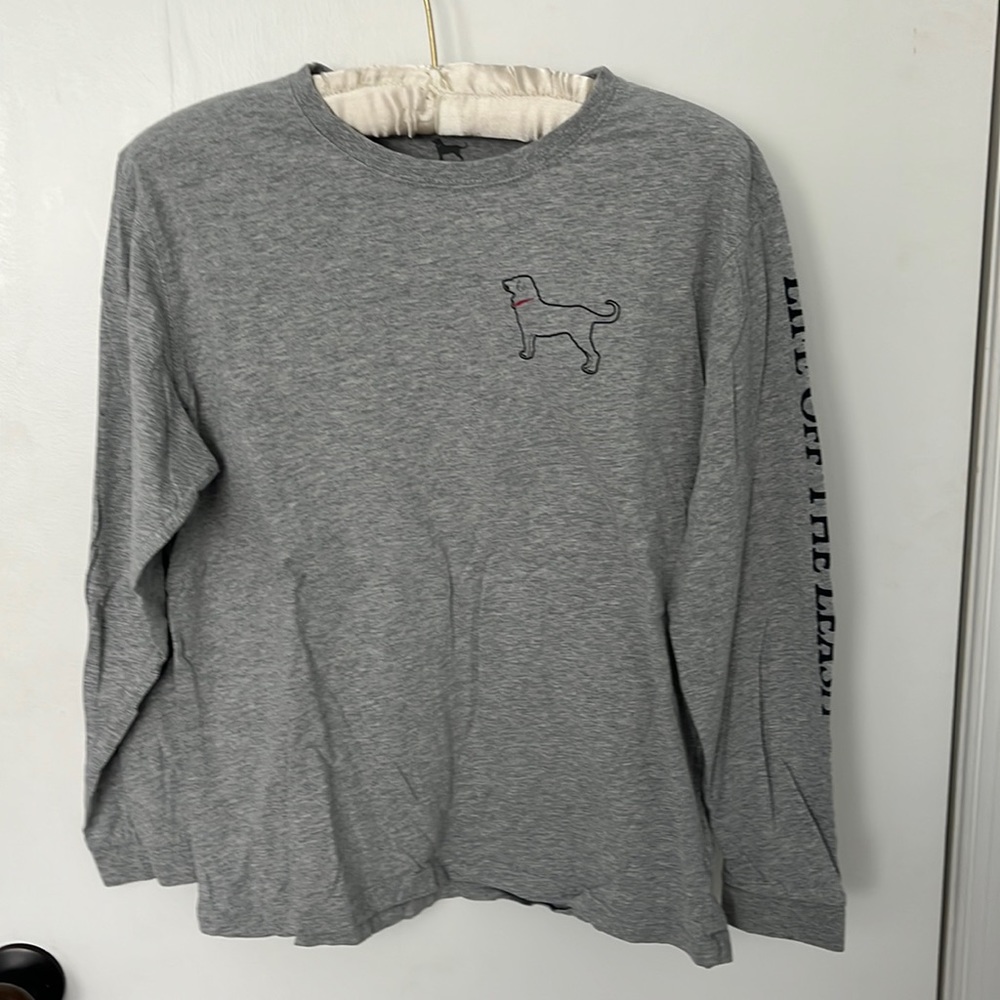Long sleeve kids black dog tee! Size 10